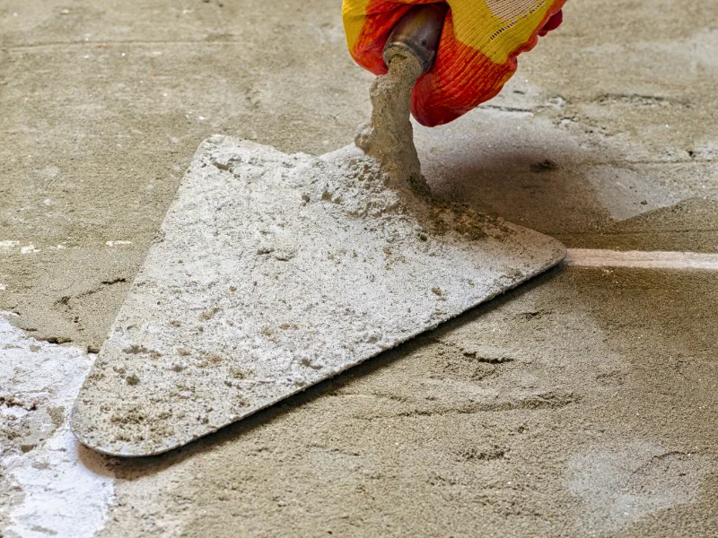 An image showing the concrete leveling process.