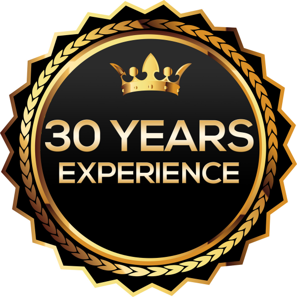 An image representing 30 years of experience.